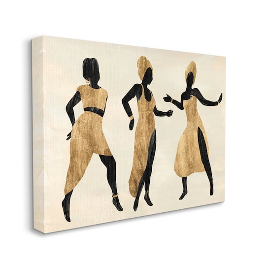 Stupell Industries Powerful Women Dancing  African Glam Fashion Black Beige Canvas Wall Art